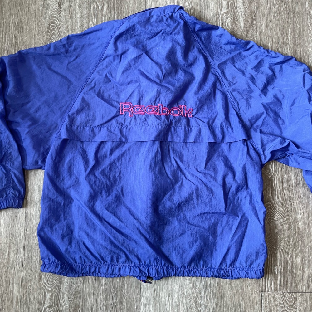 Vintage Purple and Pink Reebok Retro windbreaker Size L